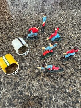 Vintage 70s to 80s kids football toys - set of 8 pieces